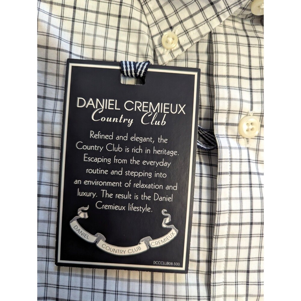 Daniel Cremieux Short Sleeve Shirt Mens XL 100% Cotton Check Pattern Vintage